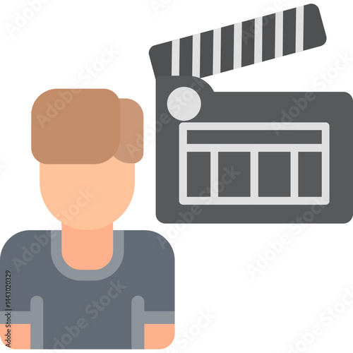 Film Production Crew Flat Icon