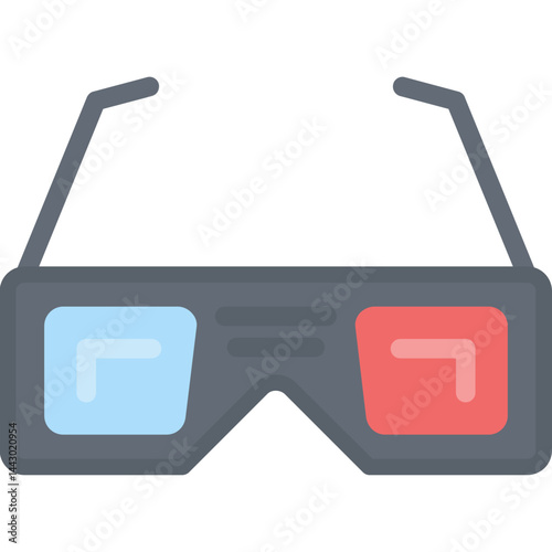 3D Glasses Flat Icon