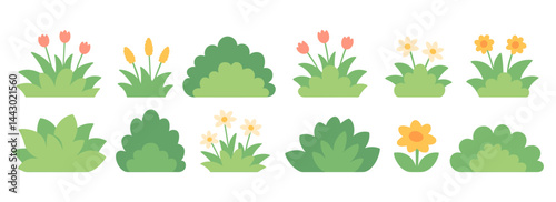 Assorted colorful floral and shrubbery elements add vibrancy to any landscape design project