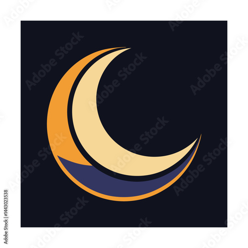Modern crescent moon simple style