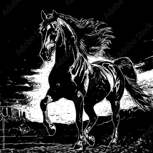horse silhouette vector illustration