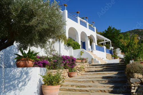 White house on a Greek island