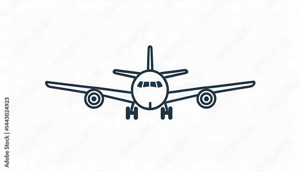 Airplane Icon Front View Minimalist Airline Graphic Airplane Icon Front View Minimalist Airline Graphic