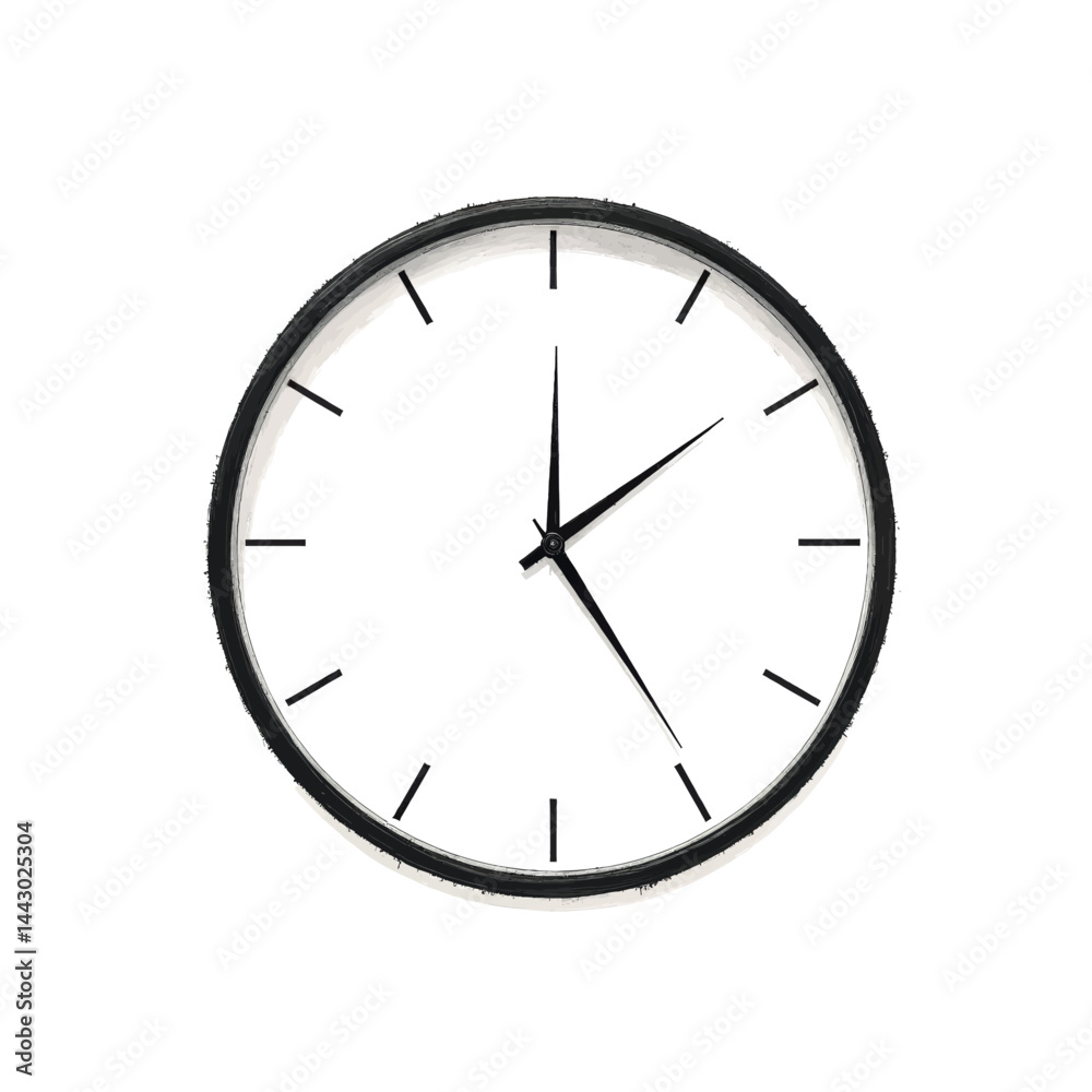 Minimalist Black and White Wall Clock Timepiece