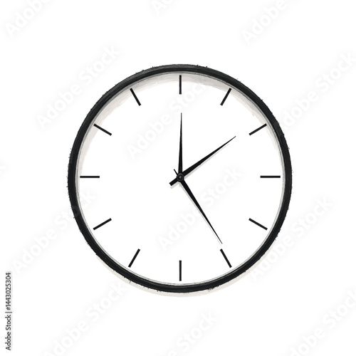 Obraz na płótnie Minimalist Black and White Wall Clock Timepiece w salonie