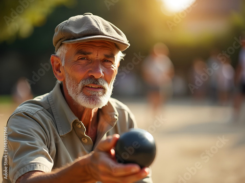 Une partie de pétanque sous le soleil
