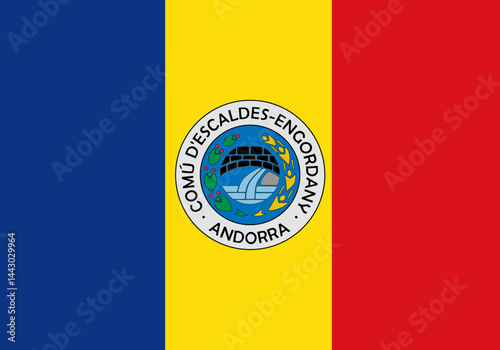 Flag of Escaldes-Engordany (Andorra), Flag background. Vector illustration