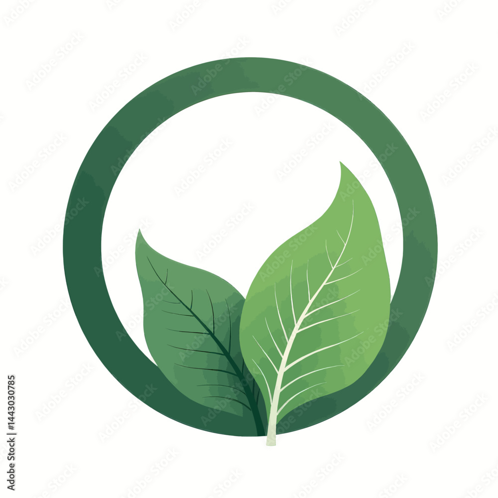 Green leaves in a circle, eco concept