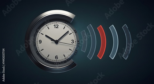 Time Alert: Clock Ringing with Urgent Notification, Deadline Reminder, or Important Schedule.  Concept of Time Management, Punctuality, Alerting, and Deadline Awareness.