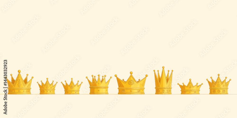Golden Crowns: Royalty and Power Symbols