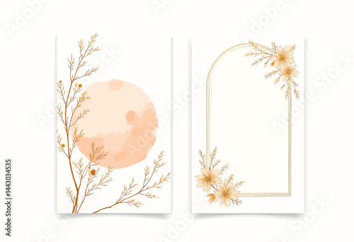 Obraz na płótnie Floral Watercolor Card Design Templates Set w salonie