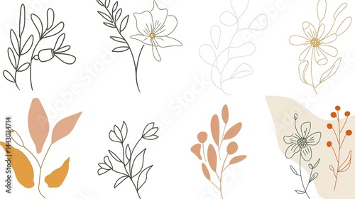 Abstract Line Art Images with a Simple White Background: Modern, Minimalist, and Creative Design for Various Projects