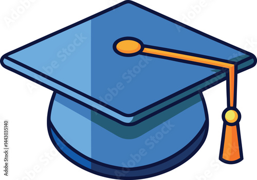 Graduation Cap Vector Illustration – Premier Academic Achievement & Graduation Ceremony Icon for Degree and University Designs