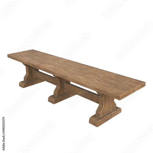Fototapeta Naklejka Na Ścianę i Meble -  Tavern Bench, 3d illustration isolated on white background