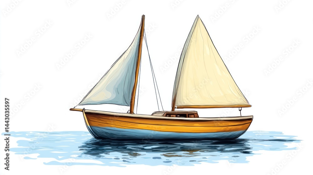 Fototapeta premium Sailing vessel illustration