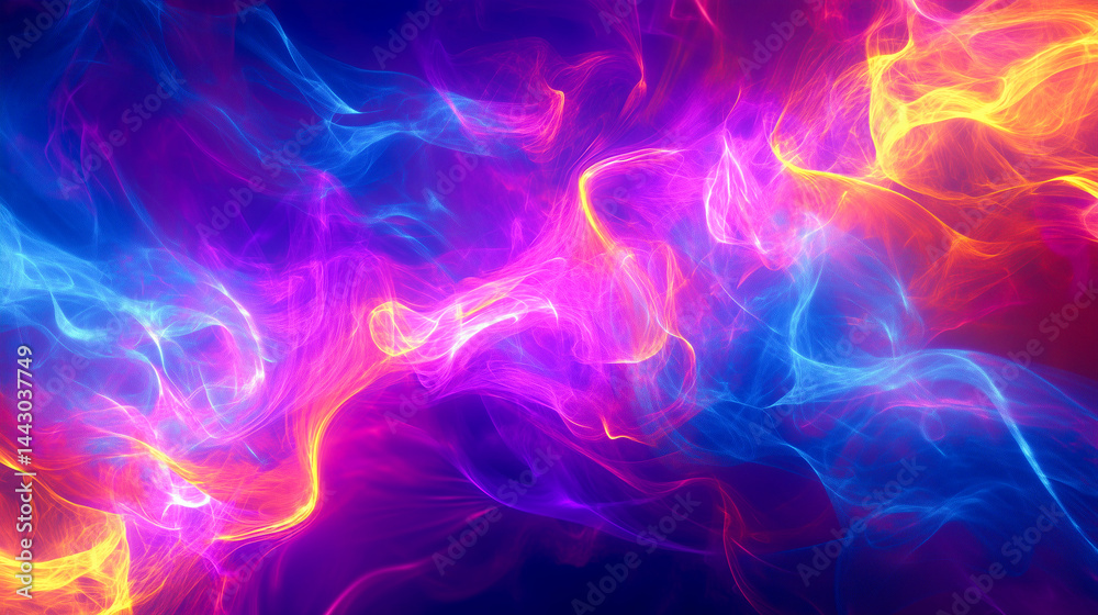 Abstract vibrant shapes in neon colors with smooth, wavy textures. A surreal composition in purple, pink, and orange tones. Abstract vibrant shapes in neon colors with smooth, wavy textures. A surreal composition in purple, pink, and orange tones.