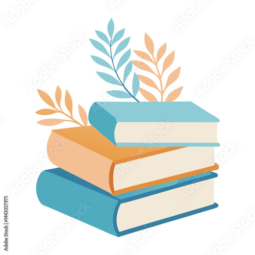 Pastel Stacked Books with Decorative Covers