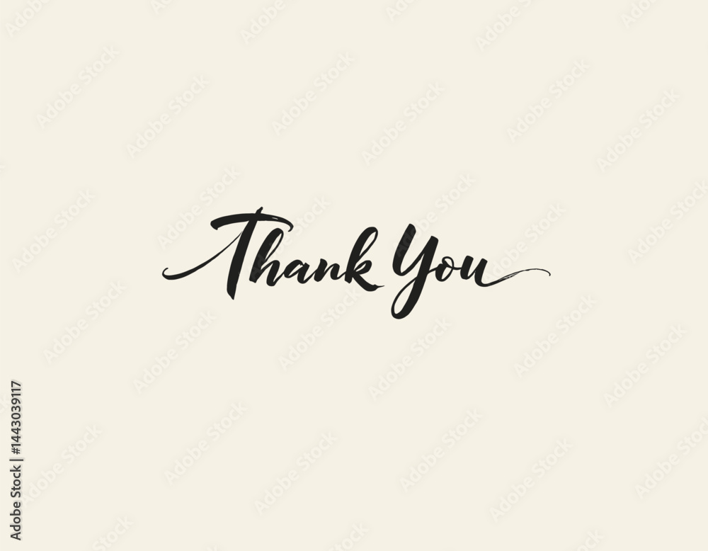 Elegant Thank You script on cream background
