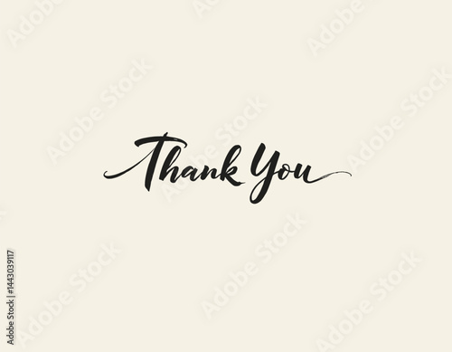 Obraz na płótnie Elegant Thank You script on cream background w salonie