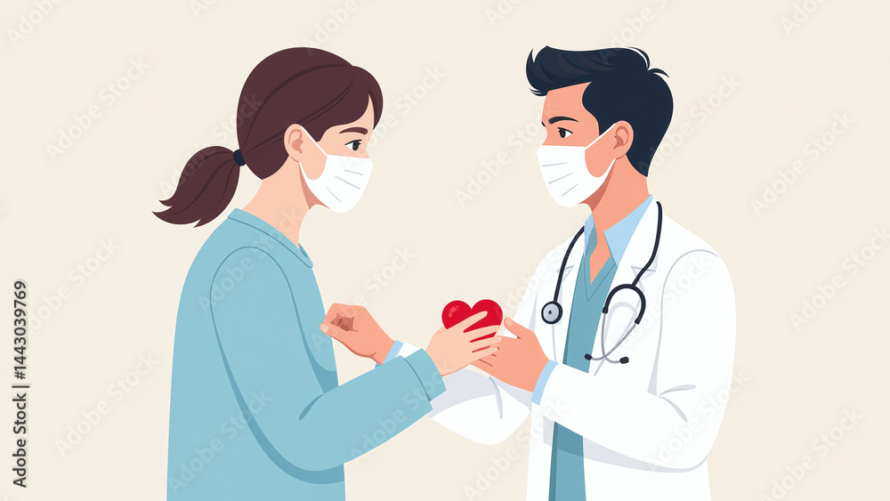 Fototapeta premium doctor checks patient heart health prevent future cardiac issues regular