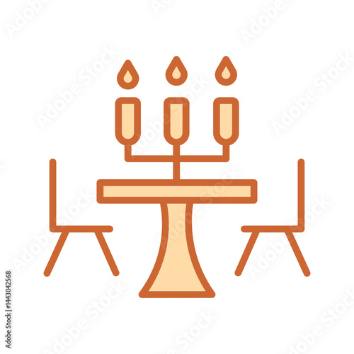 Candlelight Dinner Vector Icon