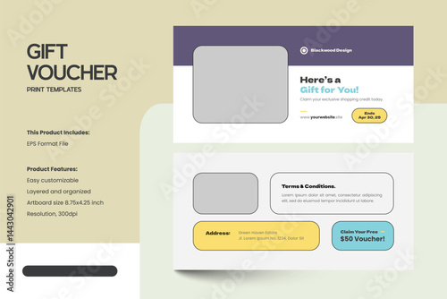 Minimalist Fashion Gift Voucher Design Template