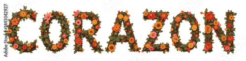 Obraz na płótnie Corazon floral letter art with sunflowers and roses w salonie