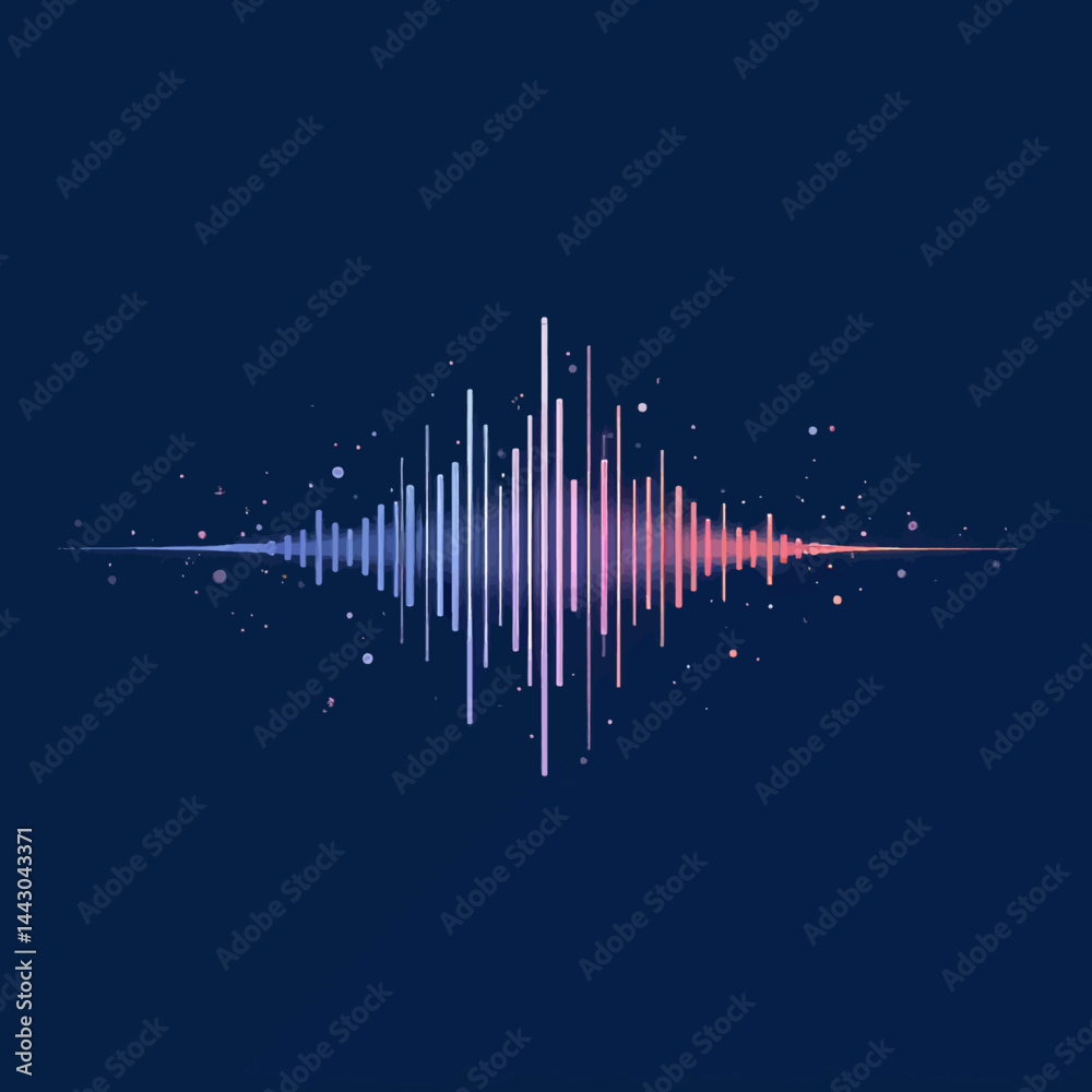 Colorful sound wave on a dark blue background