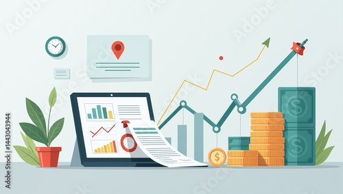 ing business finances involves characterizing financial administration accounting organization audits visual vector photo