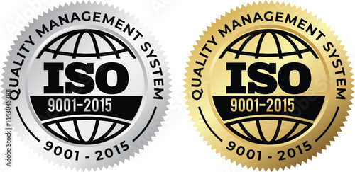 ISO 9001:2015 Certified Symbol Quality Assurance Logo & Certification Vector	
