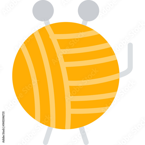 Knitting Yarn and Needles Flat Icon