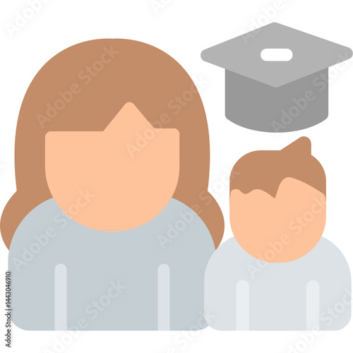 Proud Mom Holding Diploma Flat Icon