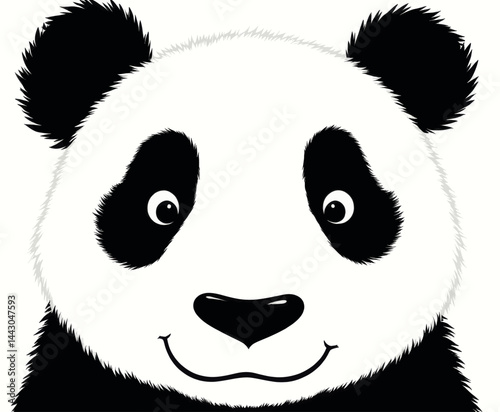 Cartoon Panda Face with a Smile