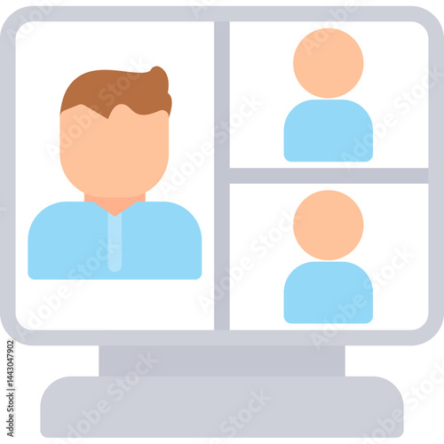Virtual Meeting Flat Icon