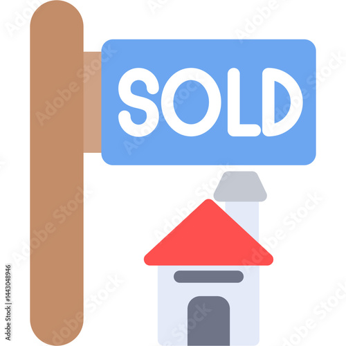 Sold Sign Flat Icon