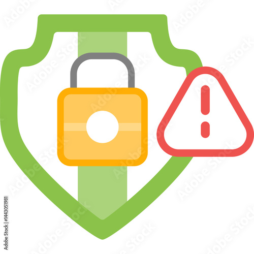 Security Breach Warning Flat Icon