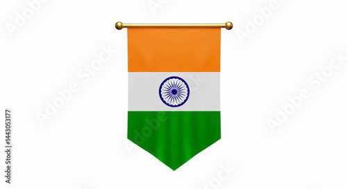 A digitally generated image featuring bright, glowing light sources against a pure white background, with an emphasis on vivid, saturated color tones. It depicts the flag of India. Vector illustration