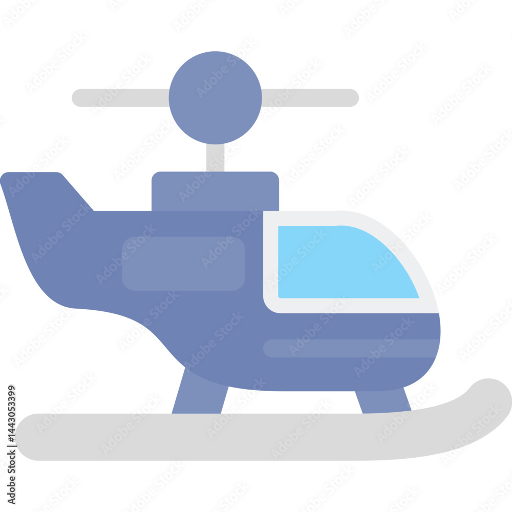 Obraz premium Police Helicopter Flat Icon