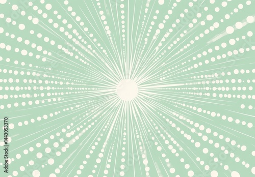 Light pastel green background with radiating white dots