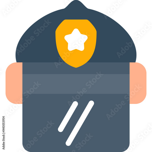 Riot Gear Helmet Flat Icon
