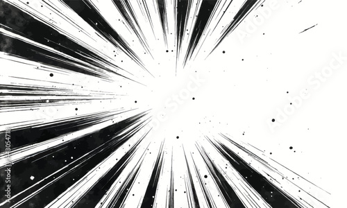 Obraz na płótnie Black and White Comic Speed Lines with Splatter w salonie
