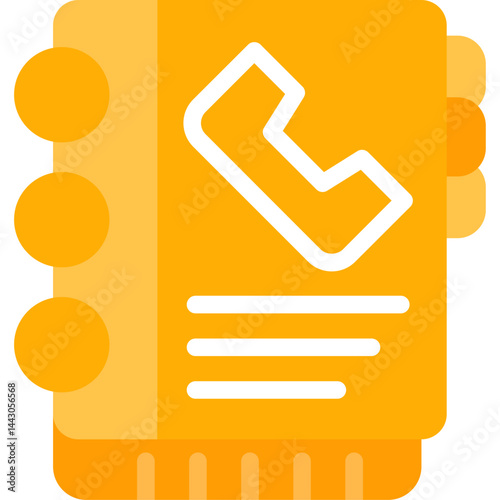 Phone Book with Pencil Flat Icon