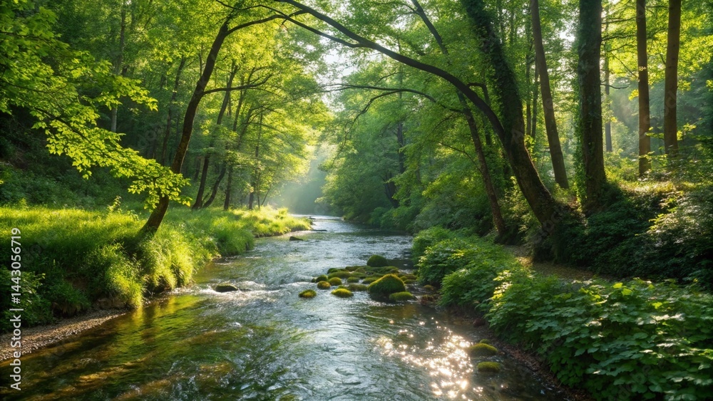 Fototapeta premium Primeval forest, Photo, Natural light.