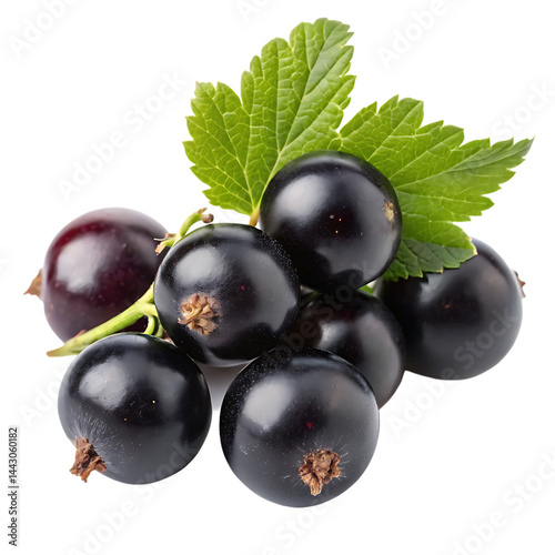 Black currant isolated on a transparent background
