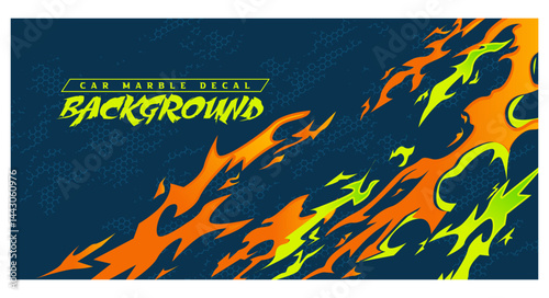 livery fire illustration orange lime wrap stripes background banner sporty vector animation