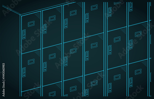 Storage lockers close-up
