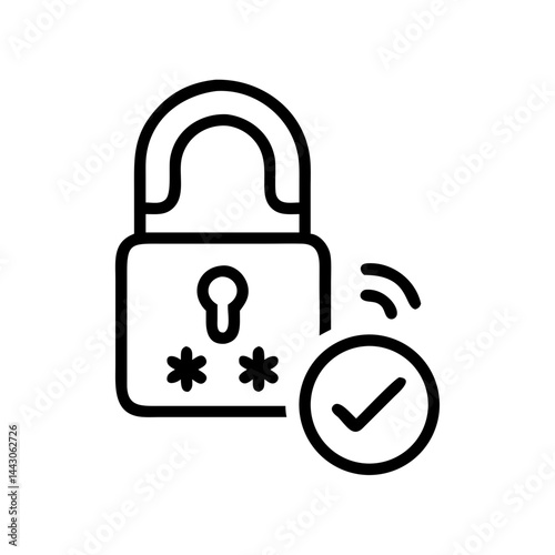 unlocked padlock with checkmark authorized access on transparent background for web and graphic design