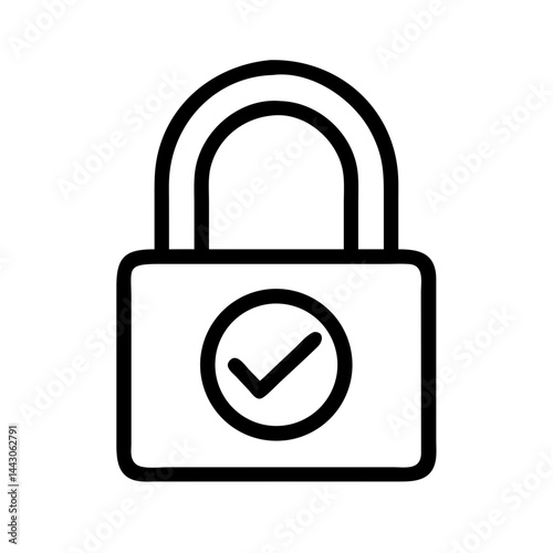 unlocked padlock with checkmark authorized access on transparent background for web and graphic design
