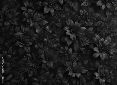 Wallpaper Mural Abstract charcoal floral pattern, seamless dark botanical wallpaper , elegant, abstract Torontodigital.ca