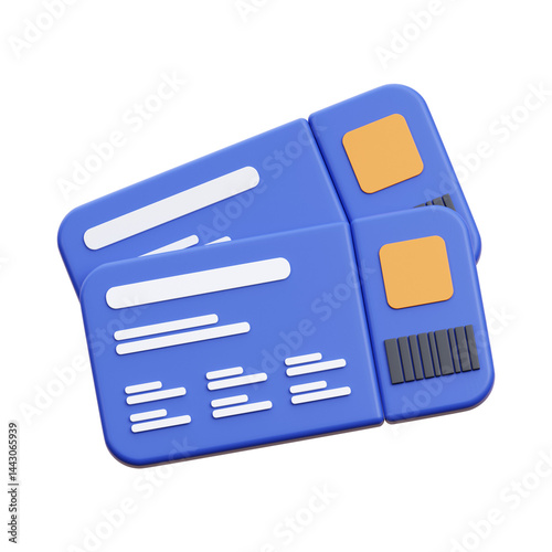 Boarding Pass 3d Icon Illustration
